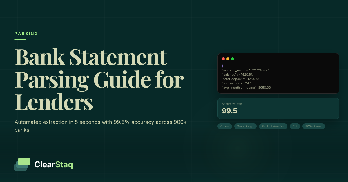 Bank Statement Parsing: A Complete Guide for Lenders