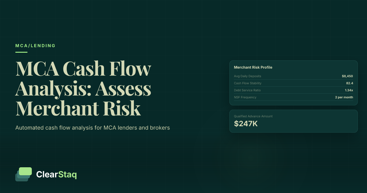 MCA Cash Flow Analysis: How to Assess Merchant Risk from Bank Statements