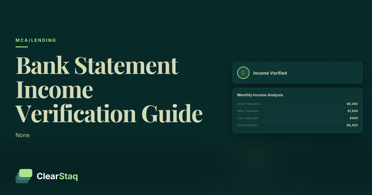 The Complete Guide to Bank Statement Income Verification