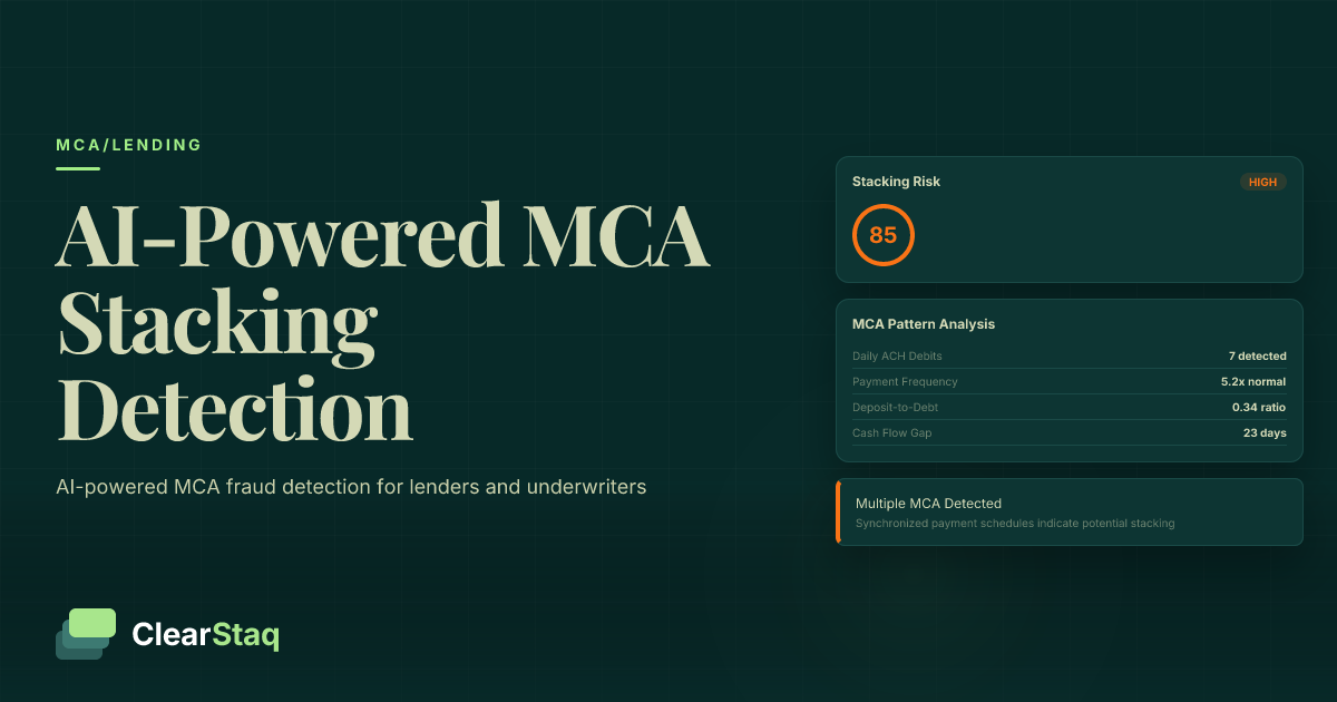 How to Detect MCA Stacking from Bank Statements