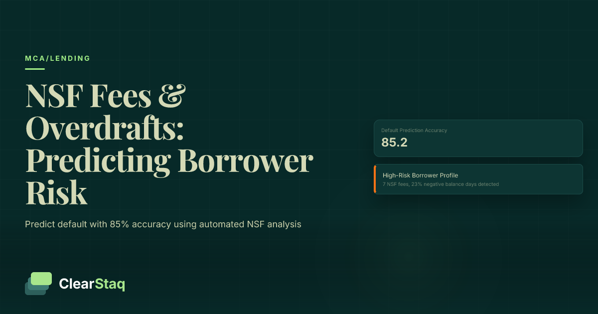 NSF Fees Overdrafts and Negative Balance Days: What They Reveal About Borrower Risk