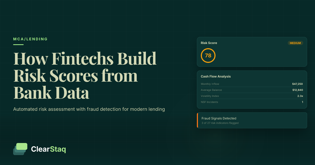 How Fintech Lenders Use Bank Statements to Build Risk Scores