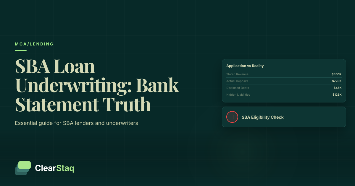 SBA Loan Underwriting: What Bank Statements Tell You That Applications Dont