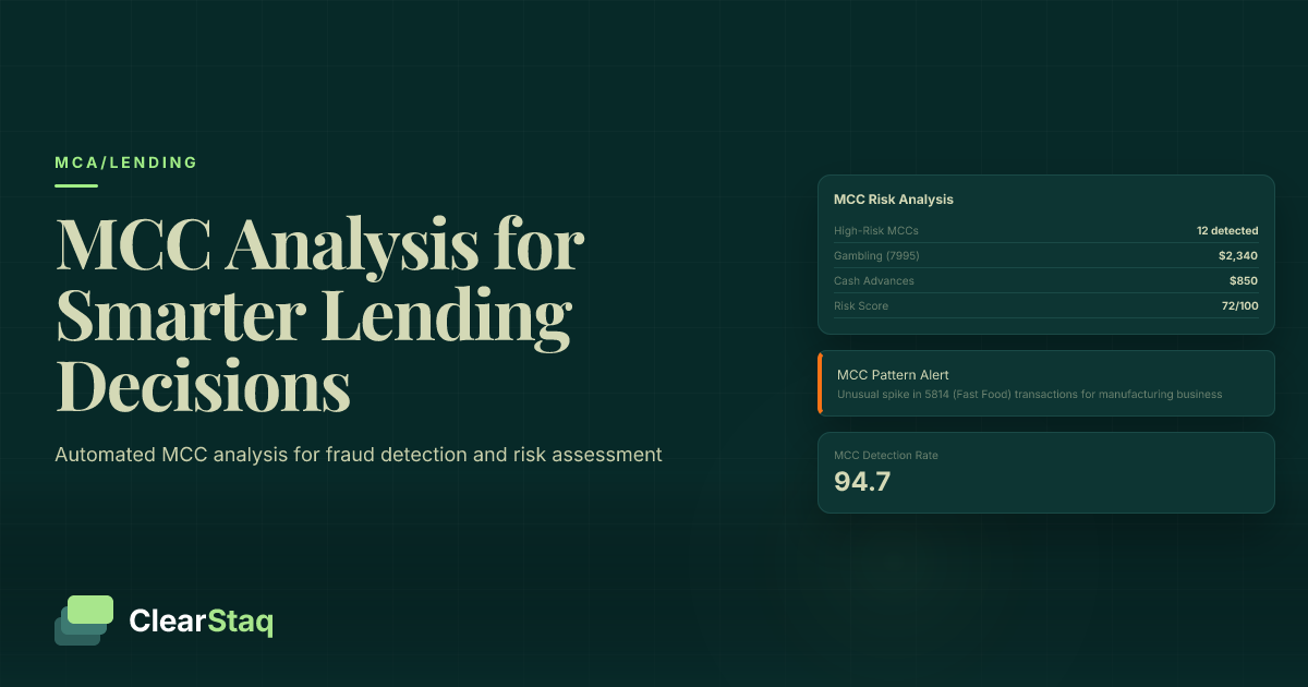 Merchant Category Codes (MCC): Using Transaction Data for Smarter Lending Decisions