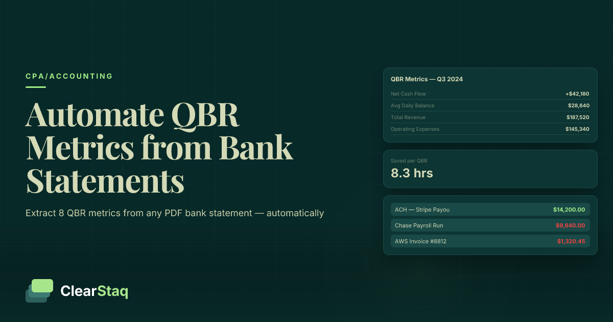 Automating Quarterly Business Reviews: How CPAs Extract Key Metrics from Bank Statements